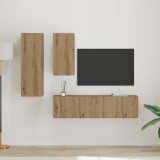 vidaXL Set comodă TV cu raft 4 pcs stejar artizanal 30.5 x 30 x 90 cm