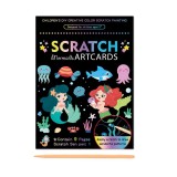 Set 9 Planse Razuibile, Scratch ArtCards, +3 Ani, de Razuit si de Colorat, 19 x 14 cm, Model Sirene, Multicolor