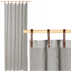 Draperie Donna cu bucle Jemidi, 135 x 245 cm, Gri, Poliester / Bumbac, 55194.25