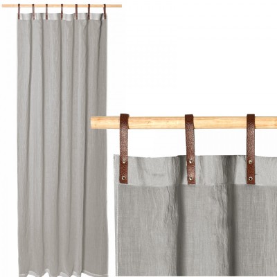 Draperie Donna cu bucle Jemidi, 135 x 245 cm, Gri, Poliester / Bumbac, 55194.25 foto