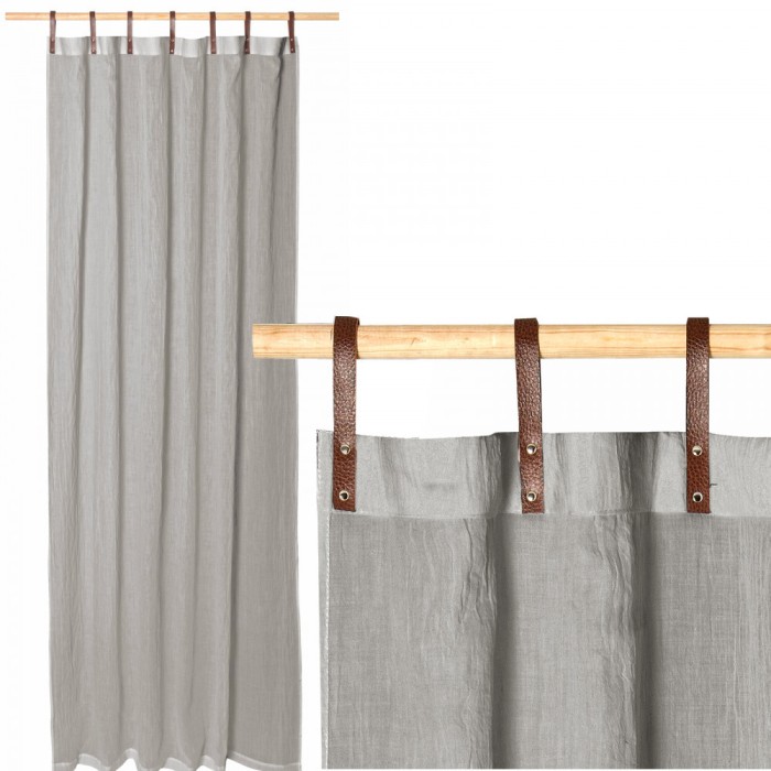 Draperie Donna cu bucle Jemidi, 135 x 245 cm, Gri, Poliester / Bumbac, 55194.25