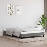 Cadru Pat Textil Gri Inchis 140x200 cm vidaXL - Suport Saltea, Lamele Placaj, Design Modern