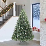 vidaXL Brad de Crăciun artificial cu 300 LED Verde 240 cm PE și PVC 3397876