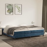 vidaXL Cadru de pat box spring, albastru &icirc;nchis, 200x200 cm, catifea