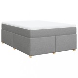 Cumpara ieftin Pat continental, gri deschis, 140x200 cm, material textil