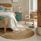 Cumpara ieftin Covor Capri Jute Circle Natural/Albastru 180X180 cm, rotund, Flair Rugs
