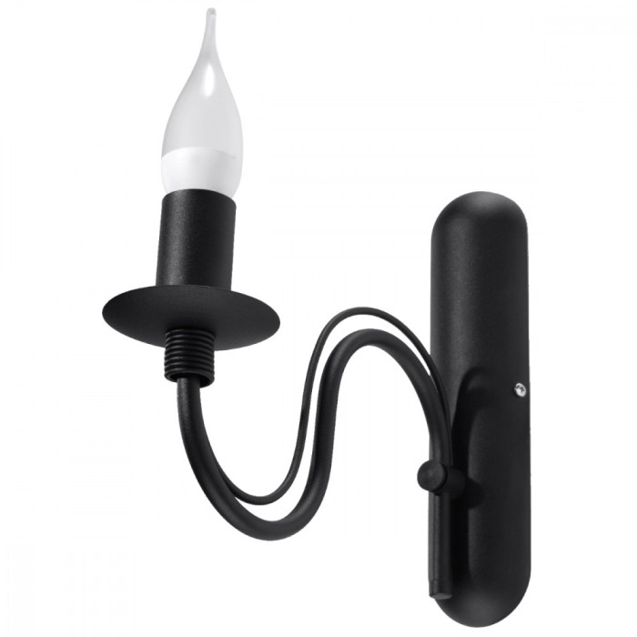 Lampă De Perete Minerwa Negru Oțel 1 Bec Neregulat Modern De Interior