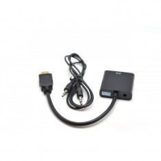 Adaptor Convertor, HDMI Tata si VGA Mama si Audio foto