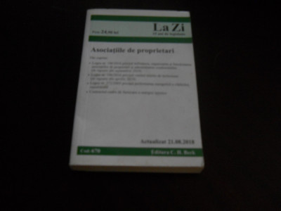 Asociațiile de proprietari -2018 , CH Beck- legea nr.196/2018 foto