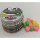 Porumb Flotant Silicon C&amp;B, Tutti-Frutti, 10 buc/cutie + 2 Fluo