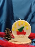 Lumanare Parfumata de Craciun , Brad in Masinuta cu Stelute Pictate, Handmade, 170g, 10A 7,5 cm