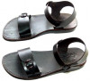 Sandale Romane Gladiator Negre cu Catarama, 35 - 44, 46, Negru, Piele naturala, Sandaleromane