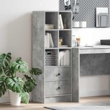 vidaXL Bufet cu sertar Gri beton 45.5 x 34 x 127 cm Lemn compozit 869365
