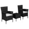 Gossi set mobilier bistro, 3 piese, negru, poliratan