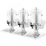 Dozator triplu de suc, oțel inoxidabil, 3 x 8 L, vidaXL