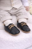 Pantofiori eleganti negri cu sireturi (Marime Disponibila: 6-9 luni (Marimea 19