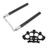 Cumpara ieftin Set Autoaparare: Nunceag 31cm + Box Metalic Craniu Negru, Policarbonat, 360g