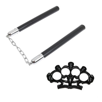 Set Nunceag, 31 cm si box negru craniu foto