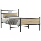 VidaXL Cadru de pat fără saltea Stejar Sonoma 107x203cm Lemn prelucrat