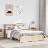 vidaXL Cadru de pat cu tăblie, 160x200 cm, lemn masiv de pin 3305999