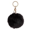 Breloc Pompon, Monocolor, Negru, 10cm, Oem