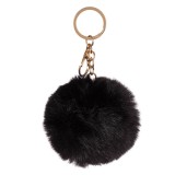Breloc Pompon, Monocolor, Negru, 10cm, Oem