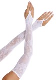 Manusi Floral Net Extra Long Gauntlet Arm Warmers, Lega Avenue, Alb