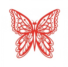 Sticker decorativ Fluture, Rosu, 60 cm, 1150ST-9 foto