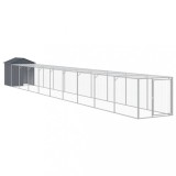 Cotet de pui cu incinta antracit 117x1017x123cm otel galvanizat GartenMobel Dekor, vidaXL