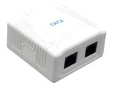Soclu de perete RJ45 x2 Cat 6