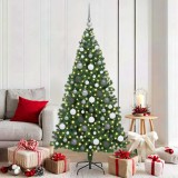 vidaXL Brad de Crăciun artificial Verde 180 cm PVC și Oțel și Plastic 3396912