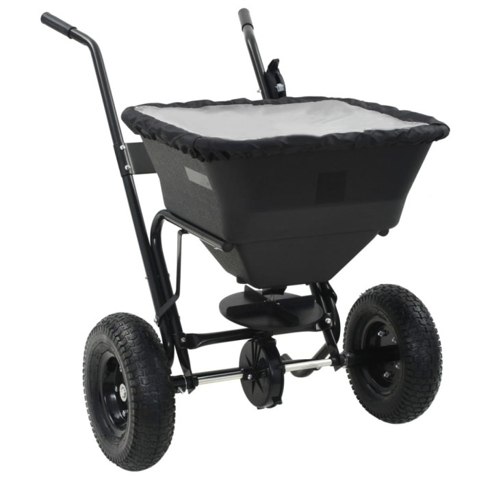 vidaXL Utilaj de &icirc;mprăștiat sare, 106x73x76 cm, PVC și oțel, 45 L 142966