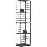 VASAGLE Biblioteca rotativa 360 grade, cadru metalic, cu 5 polite MDF, 43x43x158cm, negru Household NewTrend