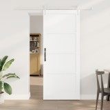 Ușa glisantă vidaXL cu set de accesorii alb 86x211 cm din lemn masiv de pin