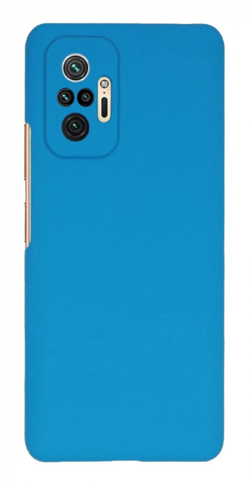 Husa Silicon Silk Touch compatibila cu Xiaomi Redmi Note 10 Pro, interior catifea, Albastru
