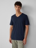 s.Oliver Tricou barbati cu decolteu in V, Regular fit, din bumbac, Bleumarin inchis, S