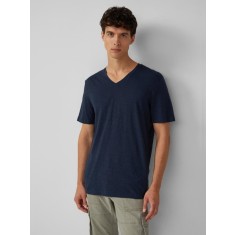 s.Oliver Tricou barbati cu decolteu in V, Regular fit, din bumbac, Bleumarin inchis, S