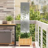 vidaXL Panou Decorativ de Grădină Argintiu 32 x 140 cm Oțel galvanizat
