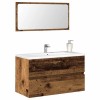 vidaXL Dulap Baie cu Oglinda Lemn Vechi 80x38.5x45cm Maro, Montare pe Perete, Mobilier Baie Lemn Prelucrat