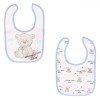 Set 2 Bavete Bebeluși Urselet Alb-Ciel, Impermeabile, Bumbac, Fixare Scai