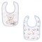 Set 2 Bavete Bebeluși, Model Urselet, Culoare Alb-Ciel, Fixare Scai, Impermeabile, Bumbac