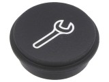 Tastă rotundă neagră 21mm