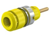 Soclu banană 2mm 10A galben aurit pentru panou
