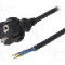 Cablu alimentare AC, 5m, 3 fire, culoare negru, cabluri, CEE 7/7 (E/F) mufa, SCHUKO mufa, PLASTROL - W-98388