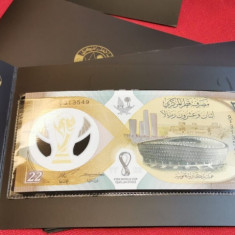 Bancnota Qatar 22 Riali 2022 - UNC ( Campionatul Mondial de Fotbal - in folder )
