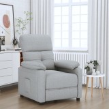 vidaXL Fotoliu rabatabil, gri deschis, material textil