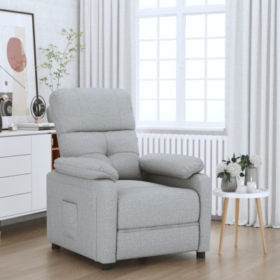 Gossi fotoliu rabatabil, gri deschis, material textil foto