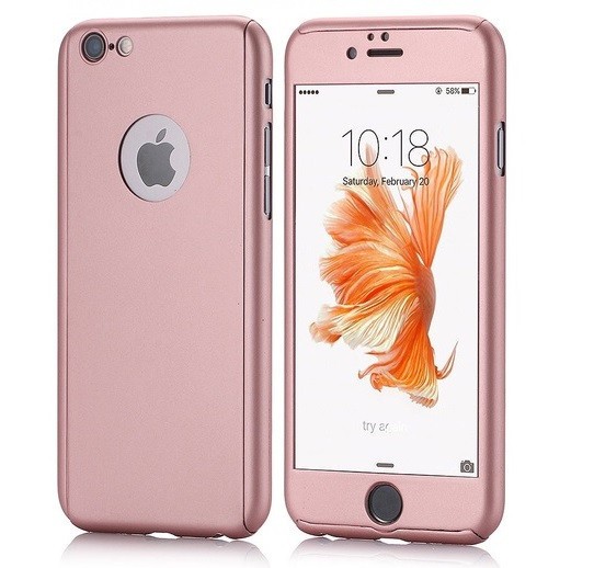 Husa Fullbody MyStyle Rose-Gold pentru Apple iPhone 6 Plus / Apple iPhone 6S Plus acoperire completa 360 grade