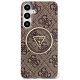 Husa pentru Samsung Galaxy S25 - Guess IML Metal Glitter 4G Circle Triangle MagSafe (GUHMS25SHG4PRTGW) - Brown