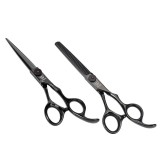 Set foarfeci de tuns si filat WMARK NG-PS002A B, profesional din otel inoxidabil 9CR18, marime 6 inch, ulei, pieptan, negru